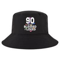 90 Years Blessed And Loved Butterfly 90th Birthday Cool Comfort Performance Bucket Hat