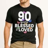 90 Years Blessed And Loved Butterfly 90th Birthday Cooling Performance Crew T-Shirt