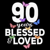 90 Years Blessed And Loved Butterfly 90th Birthday Cooling Performance Crew T-Shirt