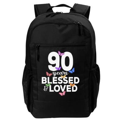 90 Years Blessed And Loved Butterfly 90th Birthday Backpack