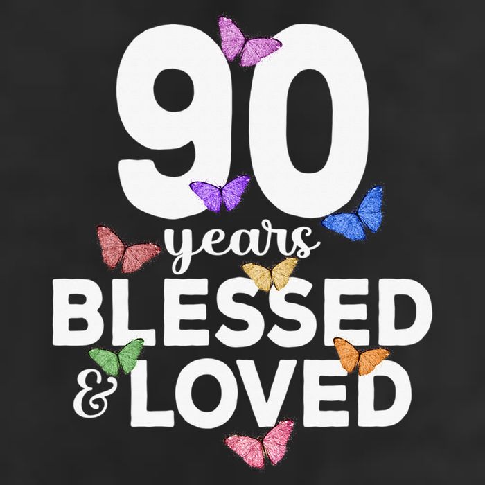 90 Years Blessed And Loved Butterfly 90th Birthday 11oz C Handle Ceramic Mug
