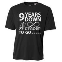 9 Years Down Forever To Go 9th Wedding Anniversary Cooling Performance Crew T-Shirt