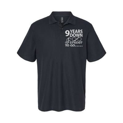 9 Years Down Forever To Go 9th Wedding Anniversary Softstyle Adult Sport Polo