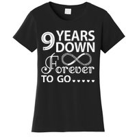 9 Years Down Forever To Go 9th Wedding Anniversary Women's T-Shirt