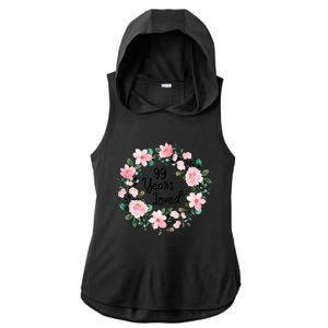 99 Years Loved 99 Years Old Floral 99th Birthday Gift Ladies PosiCharge Tri-Blend Wicking Draft Hoodie Tank