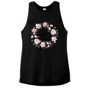 99 Years Loved 99 Years Old Floral 99th Birthday Gift Ladies PosiCharge Tri-Blend Wicking Tank