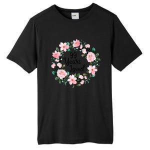 99 Years Loved 99 Years Old Floral 99th Birthday Gift Tall Fusion ChromaSoft Performance T-Shirt