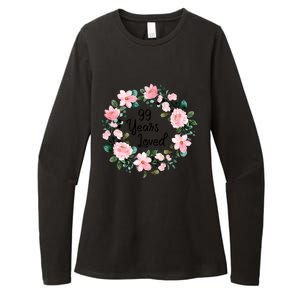 99 Years Loved 99 Years Old Floral 99th Birthday Gift Womens CVC Long Sleeve Shirt