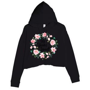 99 Years Loved 99 Years Old Floral 99th Birthday Gift Crop Fleece Hoodie