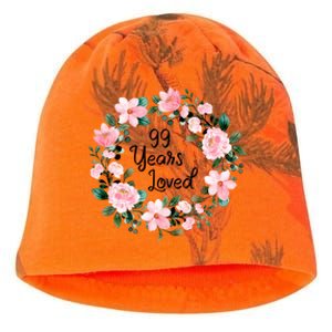 99 Years Loved 99 Years Old Floral 99th Birthday Gift Kati - Camo Knit Beanie