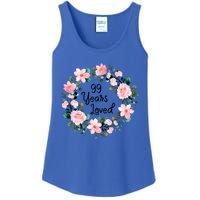 99 Years Loved 99 Years Old Floral 99th Birthday Gift Ladies Essential Tank