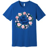 99 Years Loved 99 Years Old Floral 99th Birthday Gift Premium T-Shirt