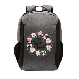 99 Years Loved 99 Years Old Floral 99th Birthday Gift Vector Backpack