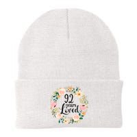 92 Years Loved 92 Year Old Women Floral 92nd Birthday Gift Knit Cap Winter Beanie