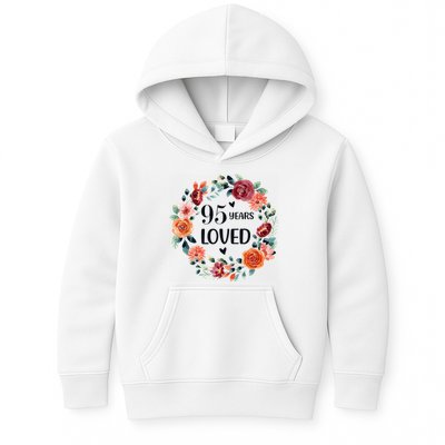 95 Years Loved Mom Grandma 95 Years Old Birthday Kids Hoodie