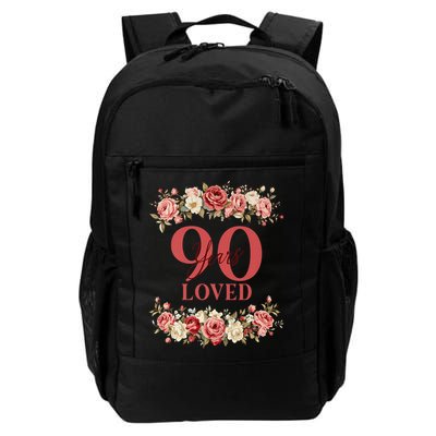 90 Years Loved 90th Birthday Floral 90 Years Old Backpack