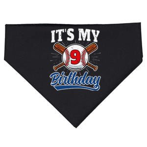 9 Years Old Baseball Player 9th Birthday Party USA-Made Doggie Bandana