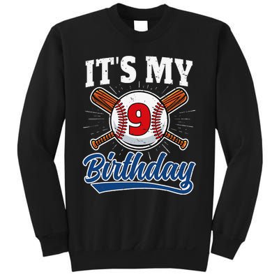 9 Years Old Baseball Player 9th Birthday Party Sweatshirt