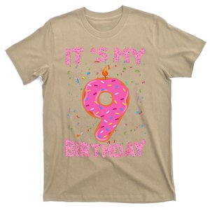 9 Years Old Gifts Funny Donut Its My 9th Birthday T-Shirt