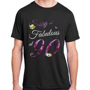 90 Year Old Sassy & Fabulous Floral 1933 90th Birthday Gift Adult ChromaSoft Performance T-Shirt