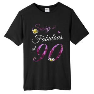 90 Year Old Sassy & Fabulous Floral 1933 90th Birthday Gift Tall Fusion ChromaSoft Performance T-Shirt