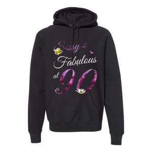 90 Year Old Sassy & Fabulous Floral 1933 90th Birthday Gift Premium Hoodie