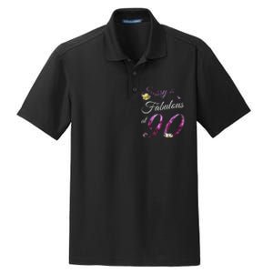 90 Year Old Sassy & Fabulous Floral 1933 90th Birthday Gift Dry Zone Grid Polo