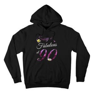 90 Year Old Sassy & Fabulous Floral 1933 90th Birthday Gift Tall Hoodie