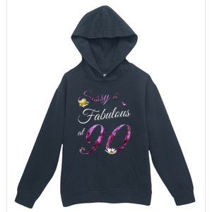 90 Year Old Sassy & Fabulous Floral 1933 90th Birthday Gift Urban Pullover Hoodie