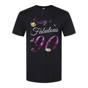 90 Year Old Sassy & Fabulous Floral 1933 90th Birthday Gift Softstyle CVC T-Shirt