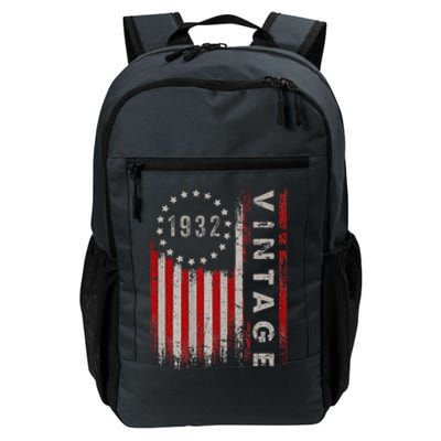 91 Year Old Gifts Vintage 1932 American Flag 91st Birthday Daily Commute Backpack