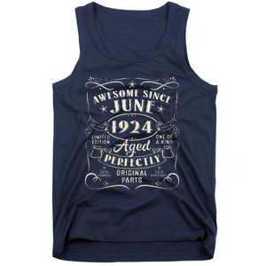 99 Year Old Awesome Since June 1924 99th Birthday Tank Top