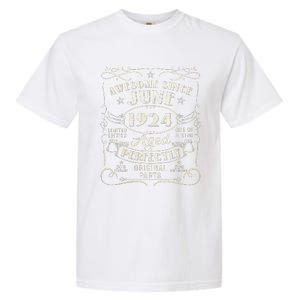 99 Year Old Awesome Since June 1924 99th Birthday Garment-Dyed Heavyweight T-Shirt