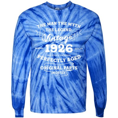 96 Year Old The The Myth The Legend 1926 96th Birthday Cute Gift Tie-Dye Long Sleeve Shirt