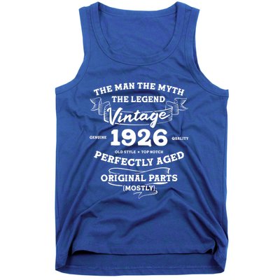 96 Year Old The The Myth The Legend 1926 96th Birthday Cute Gift Tank Top