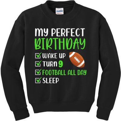 9 Year Old American Football Birthday Party 9th Boy Player Kids Sweatshirt