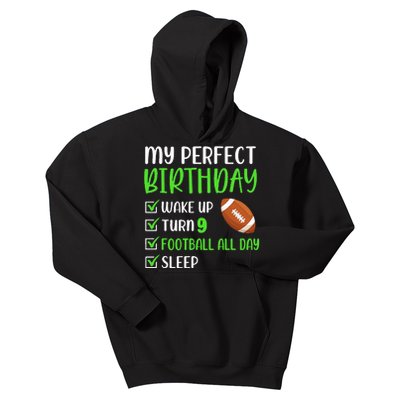 9 Year Old American Football Birthday Party 9th Boy Player Kids Hoodie