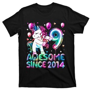 9 Years Old Unicorn Flossing 9th Birthday Girl Unicorn Party T-Shirt