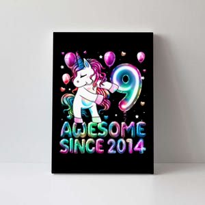 9 Years Old Unicorn Flossing 9th Birthday Girl Unicorn Party Canvas