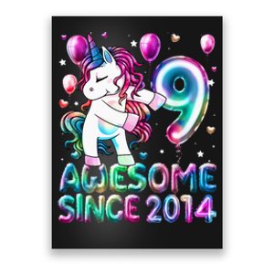 9 Years Old Unicorn Flossing 9th Birthday Girl Unicorn Party Poster