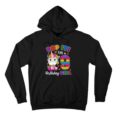 9 Year Old Gift 9th Birthday Girl Unicorn Pop It Fidget Hoodie