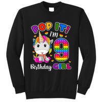 9 Year Old Gift 9th Birthday Girl Unicorn Pop It Fidget Sweatshirt