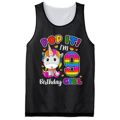 9 Year Old Gift 9th Birthday Girl Unicorn Pop It Fidget Mesh Reversible Basketball Jersey Tank