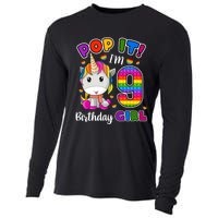 9 Year Old Gift 9th Birthday Girl Unicorn Pop It Fidget Cooling Performance Long Sleeve Crew