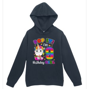 9 Year Old Gift 9th Birthday Girl Unicorn Pop It Fidget Urban Pullover Hoodie