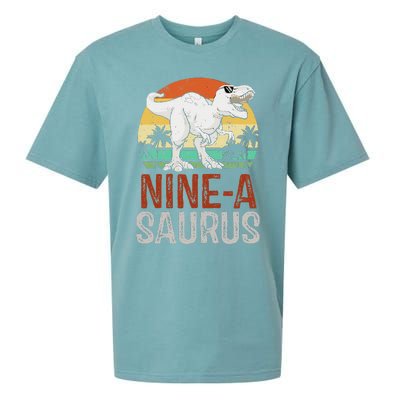 9 Years Old Dinosaur Trex Awesome Since 2014 Birthday Sueded Cloud Jersey T-Shirt