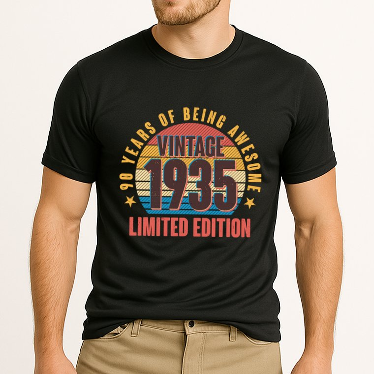 90 Years Of Being Awesome 1935 Limited Edition Vintage Retro Cooling Performance Crew T-Shirt