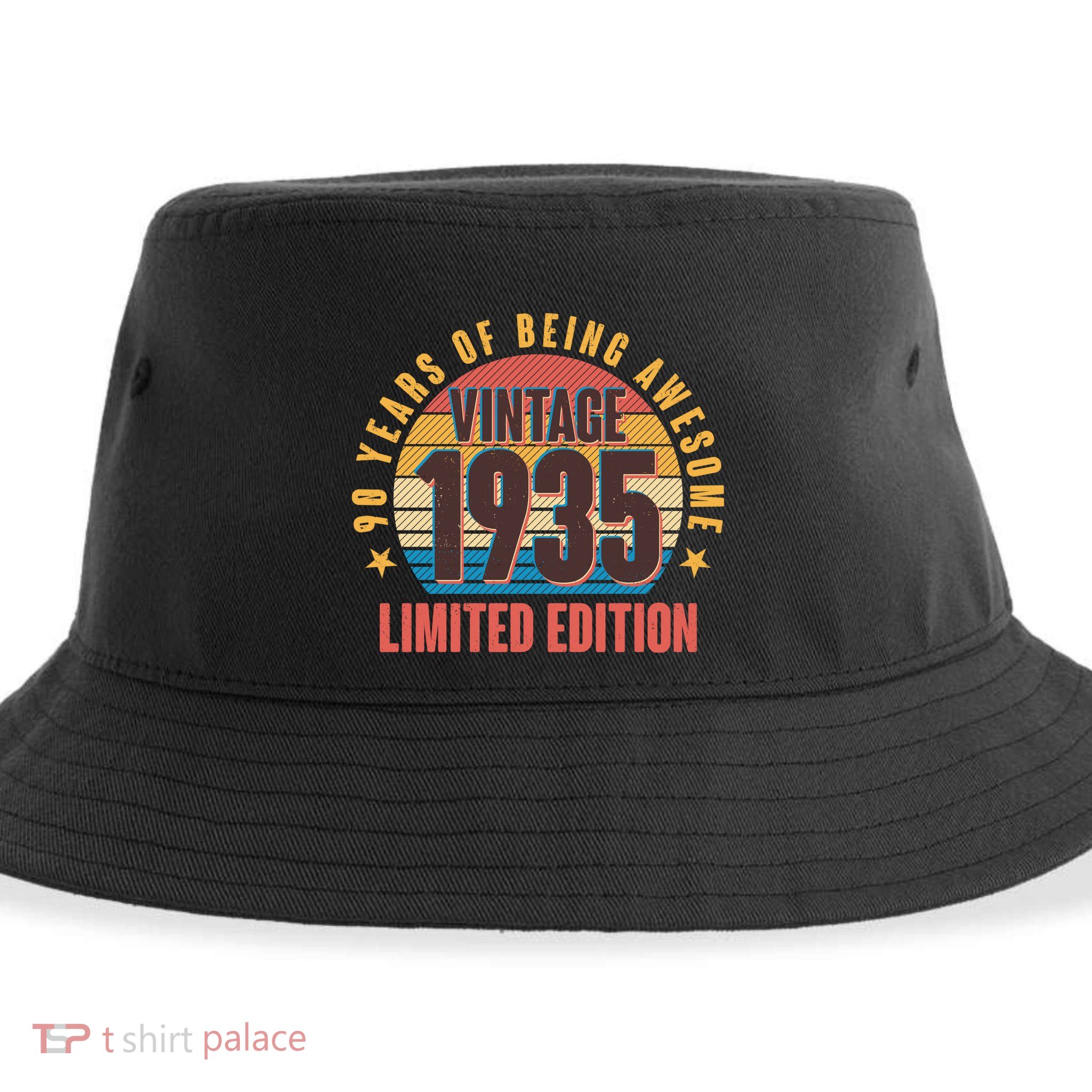 90 Years Of Being Awesome 1935 Limited Edition Vintage Retro Sustainable Bucket Hat