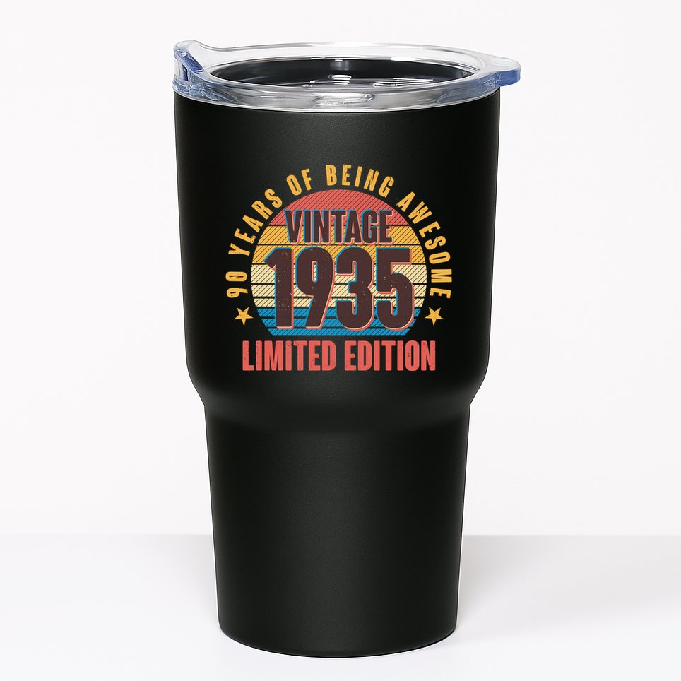 90 Years Of Being Awesome 1935 Limited Edition Vintage Retro Tumbler