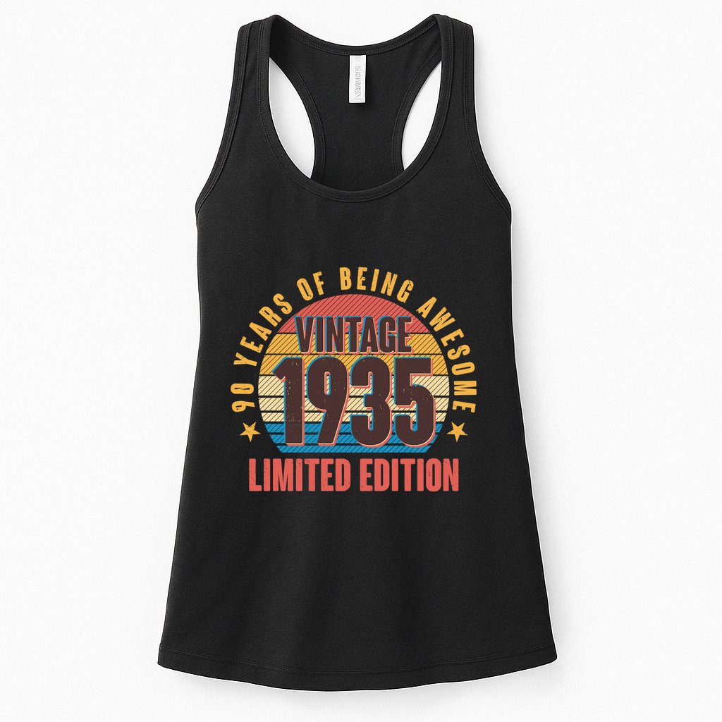 90 Years Of Being Awesome 1935 Limited Edition Vintage Retro Womens Tank Top